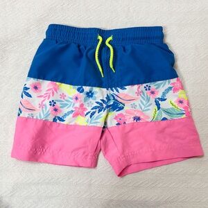 Tommy Bahama boys swim trunks size 5 - navy/pink/floral, sz S